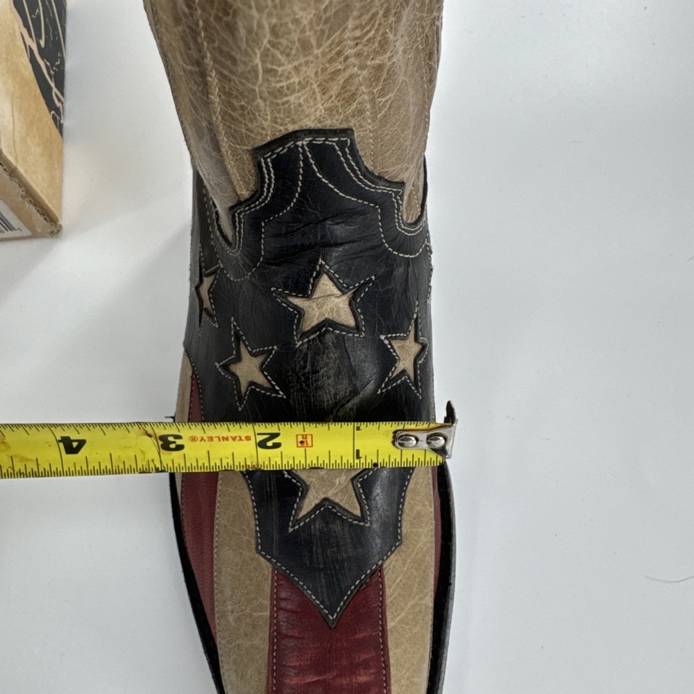 NWT Old Gringo Yippee Ki Yay 13" Boots 7.5B Leather Stars Stripes US Flag Read - Picture 10 of 16